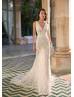 V Neck Ivory Full Lace Romantic Mermaid Wedding Dress